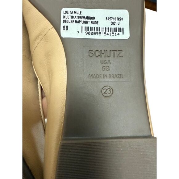 NWT Anthropologie Schutz Lolita Flats – Nude Leather Bow Slip-On Shoes, Size 6 - Picture 6 of 9